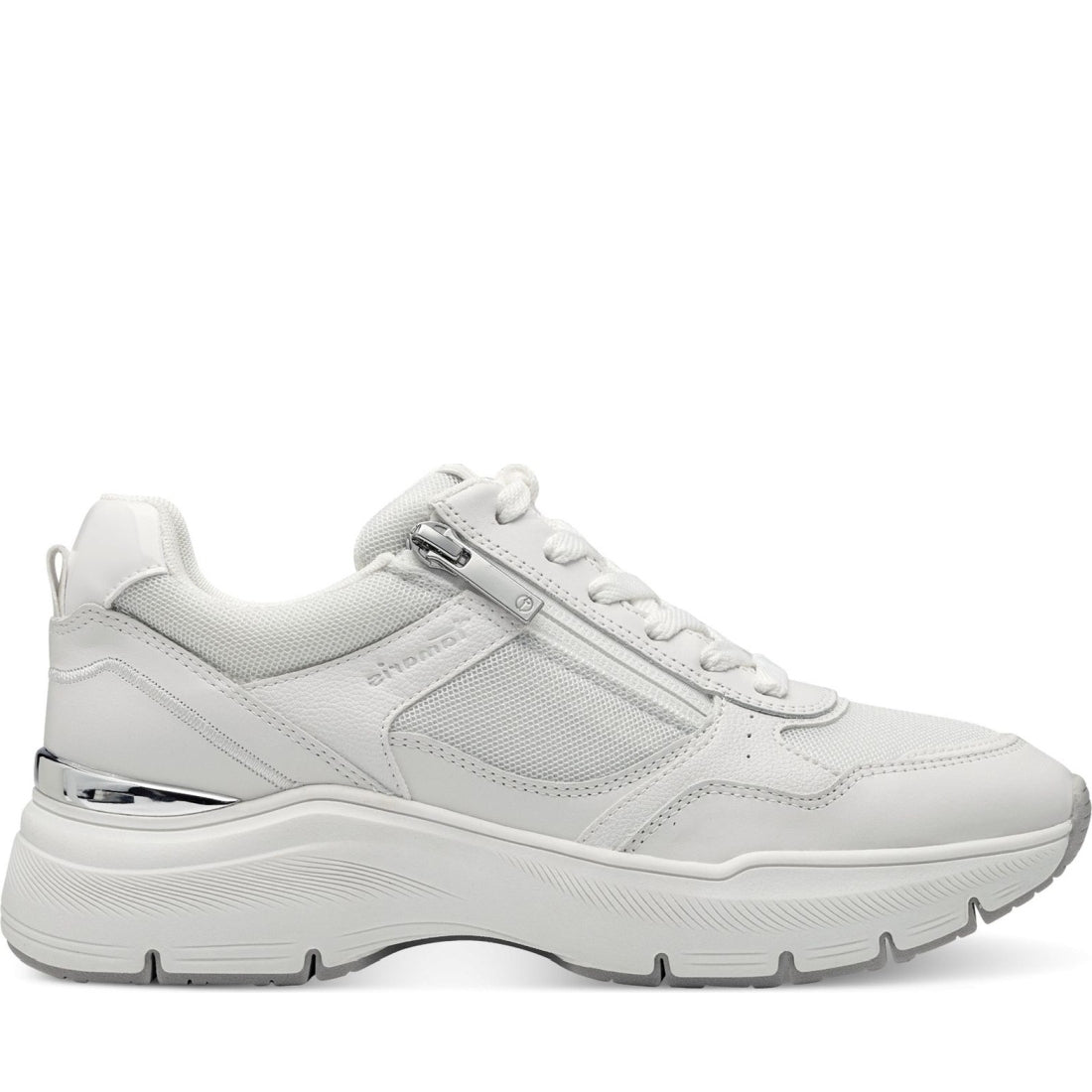 Tamaris womens white leisure trainers | Vilbury London