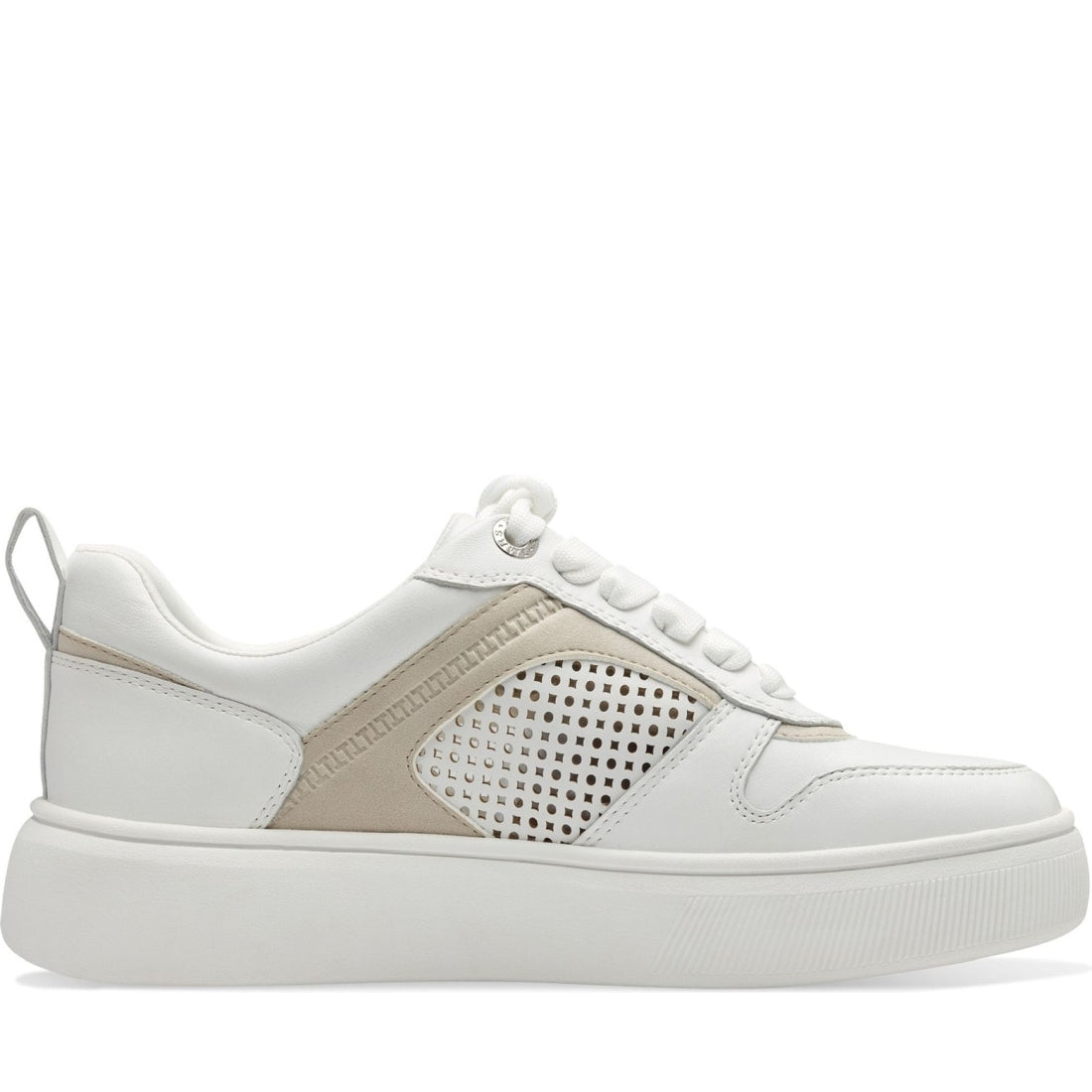 Tamaris womens white comb leisure trainers | Vilbury London