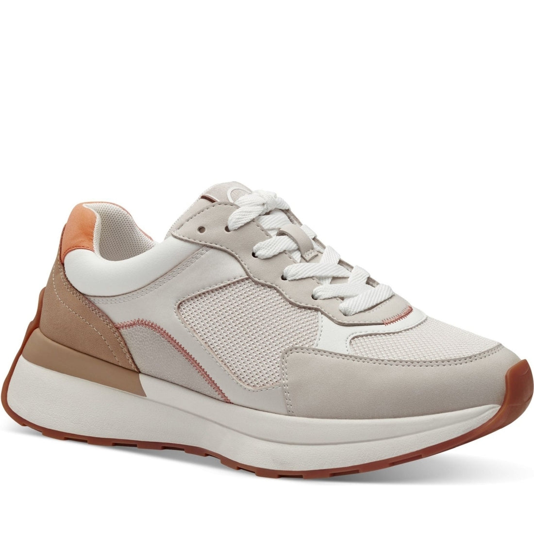 Tamaris womens ivory comb leisure trainers | Vilbury London