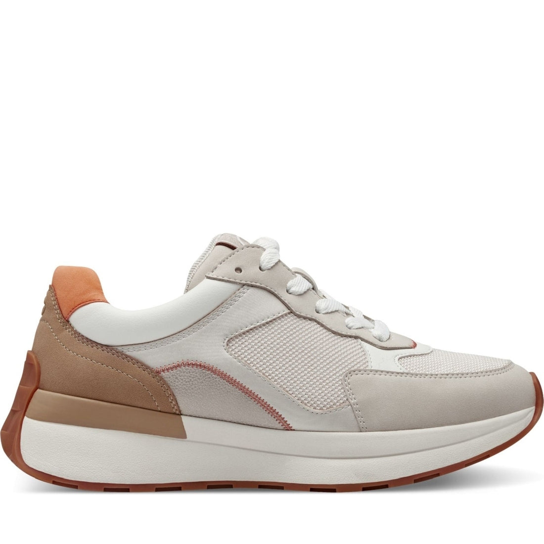 Tamaris womens ivory comb leisure trainers | Vilbury London