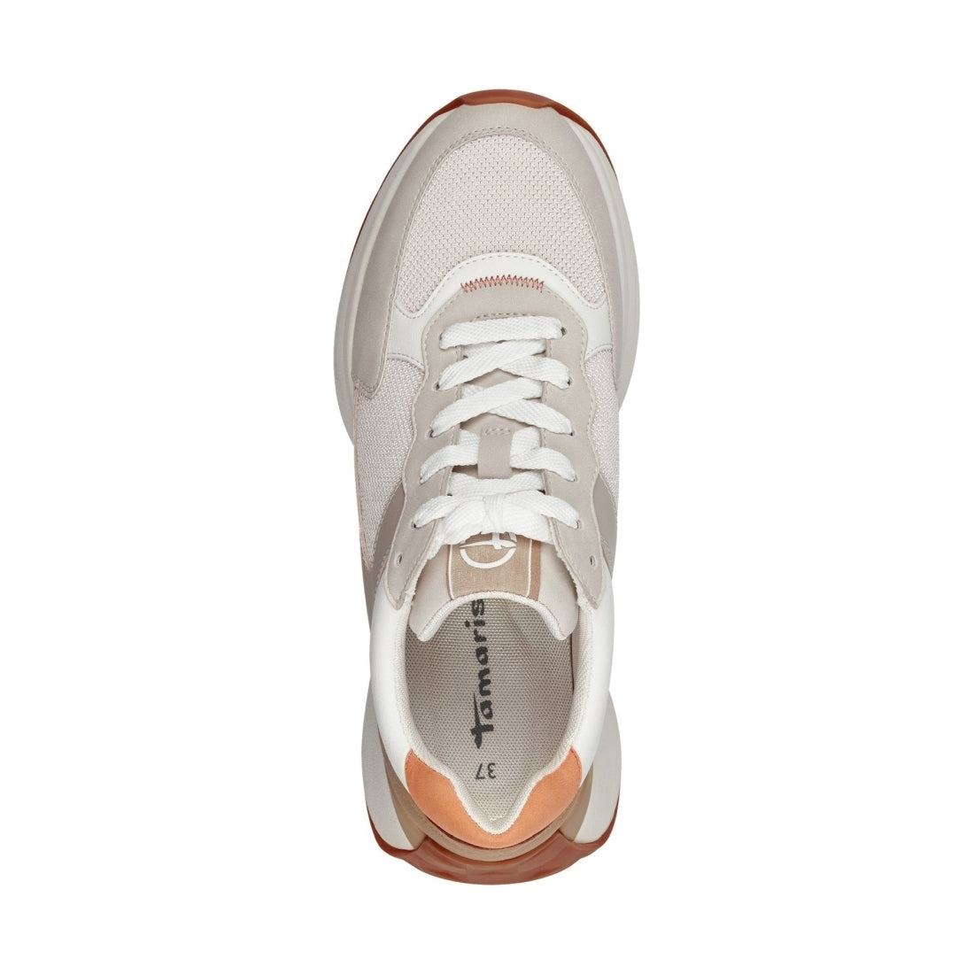 Tamaris womens ivory comb leisure trainers | Vilbury London