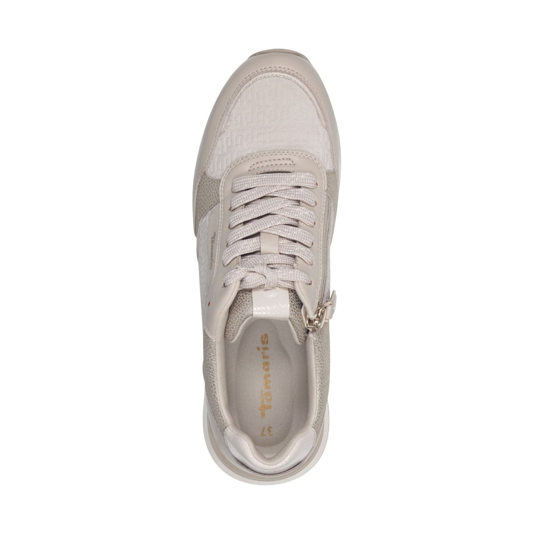 Tamaris womens ivory leisure trainers | Vilbury London