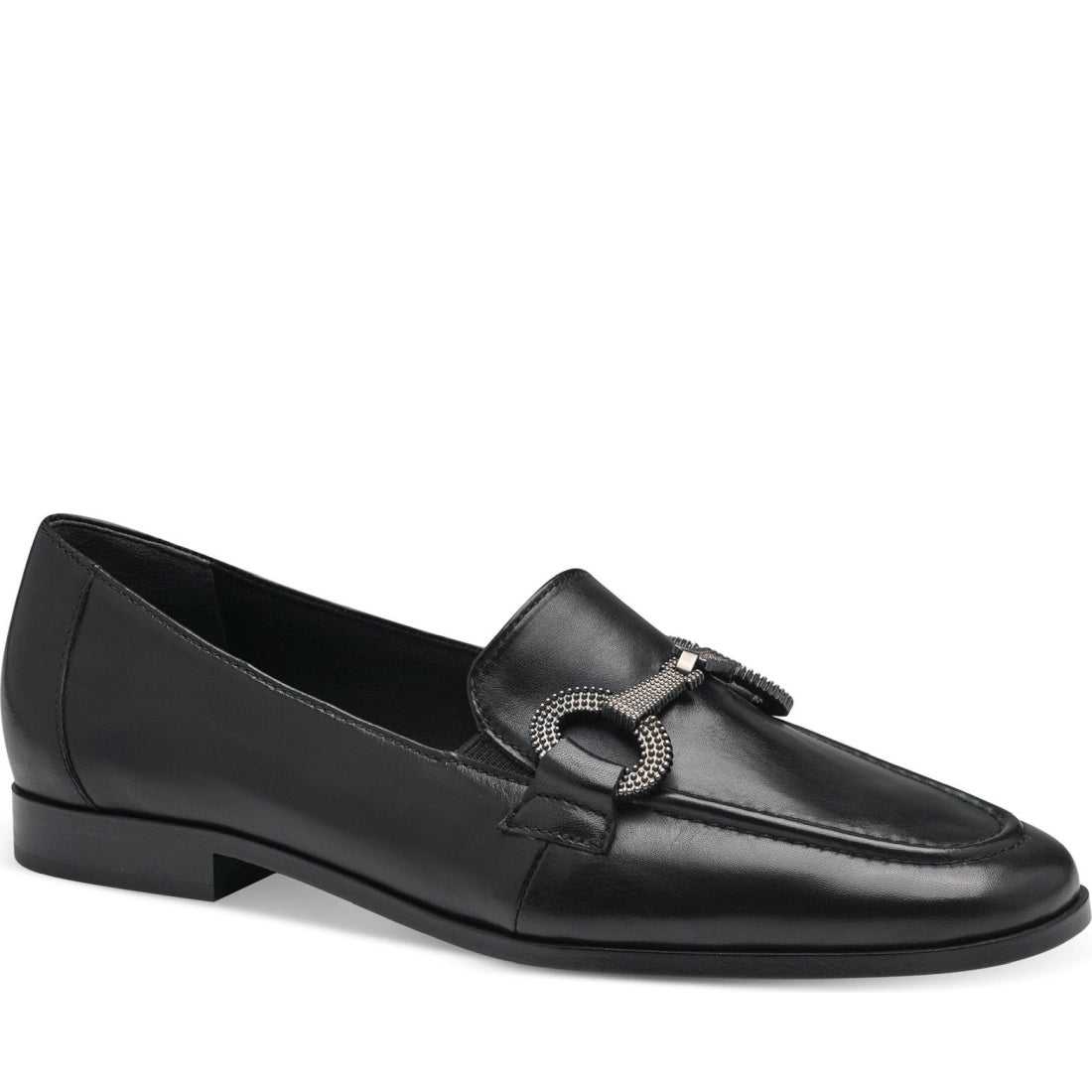 Tamaris womens black casual closed loafers | Vilbury London