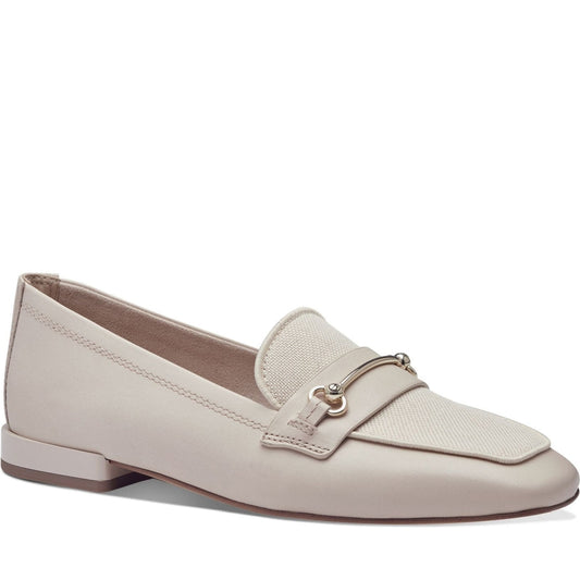 Tamaris womens ivory casual closed loafers | Vilbury London