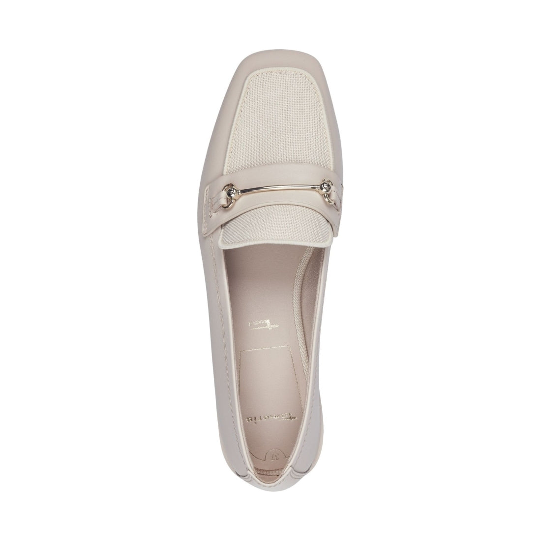 Tamaris womens ivory casual closed loafers | Vilbury London