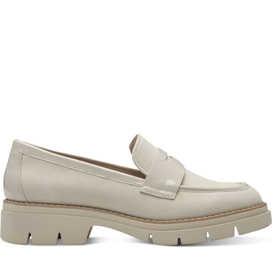 Tamaris womens beige casual closed loafers | Vilbury London