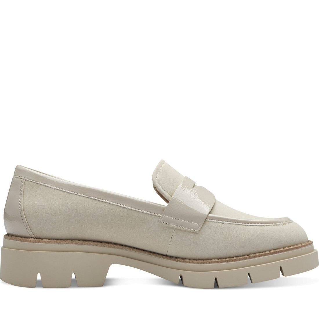 Tamaris womens beige casual closed loafers | Vilbury London