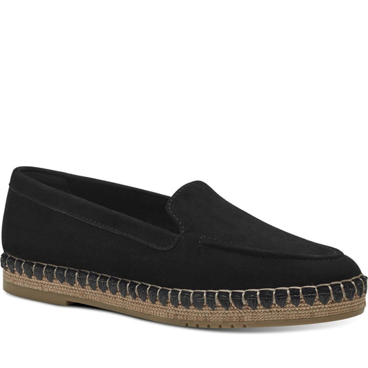 Tamaris womens black casual closed espadriles | Vilbury London