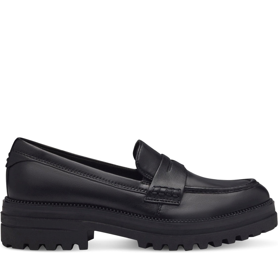 Tamaris womens black casual closed loafers | Vilbury London