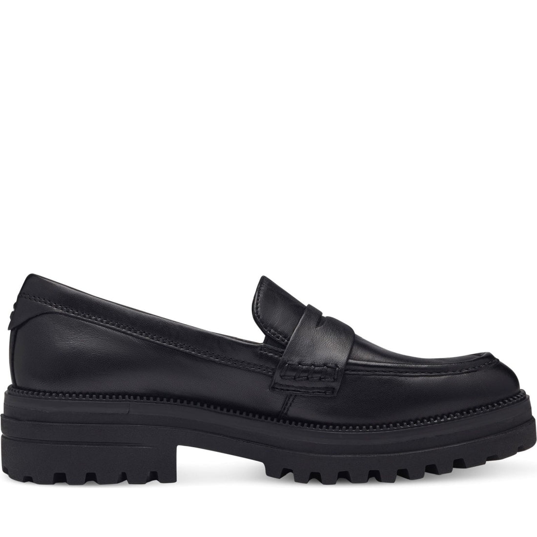 Tamaris womens black casual closed loafers | Vilbury London