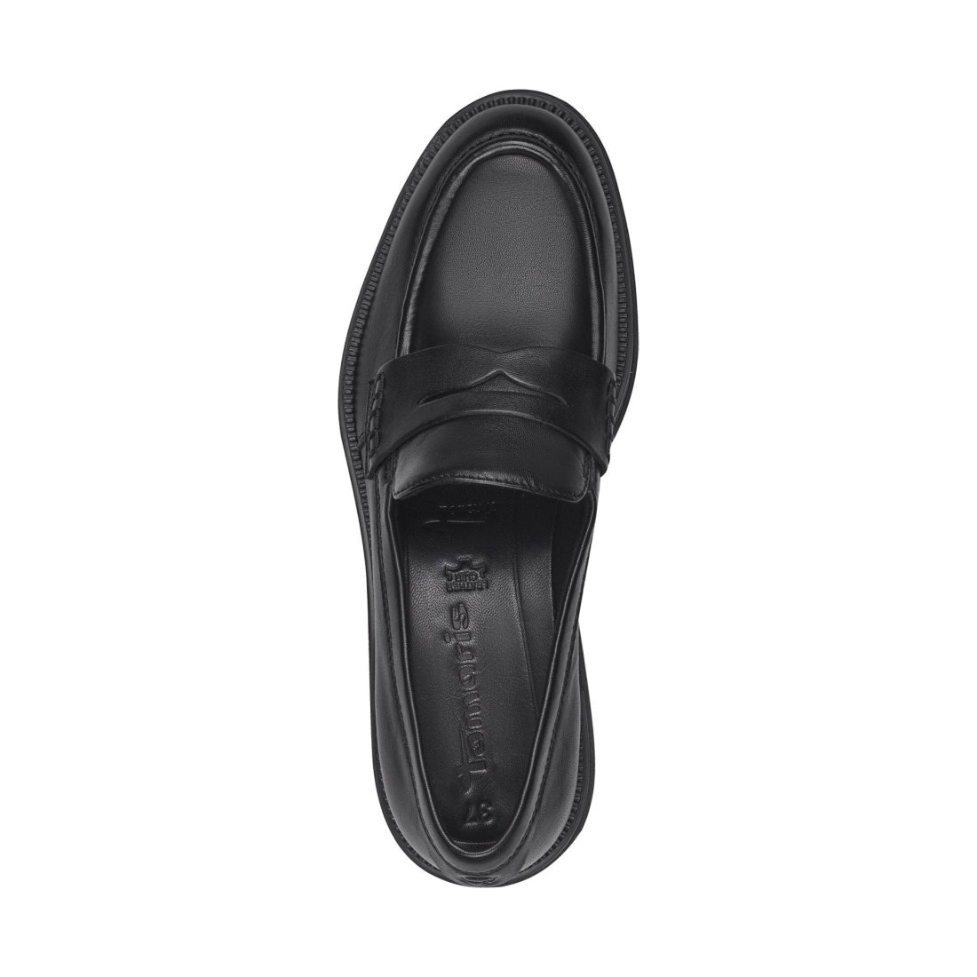 Tamaris womens black casual closed loafers | Vilbury London