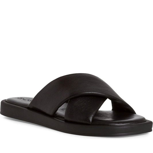 Tamaris womens black casual open slippers | Vilbury London