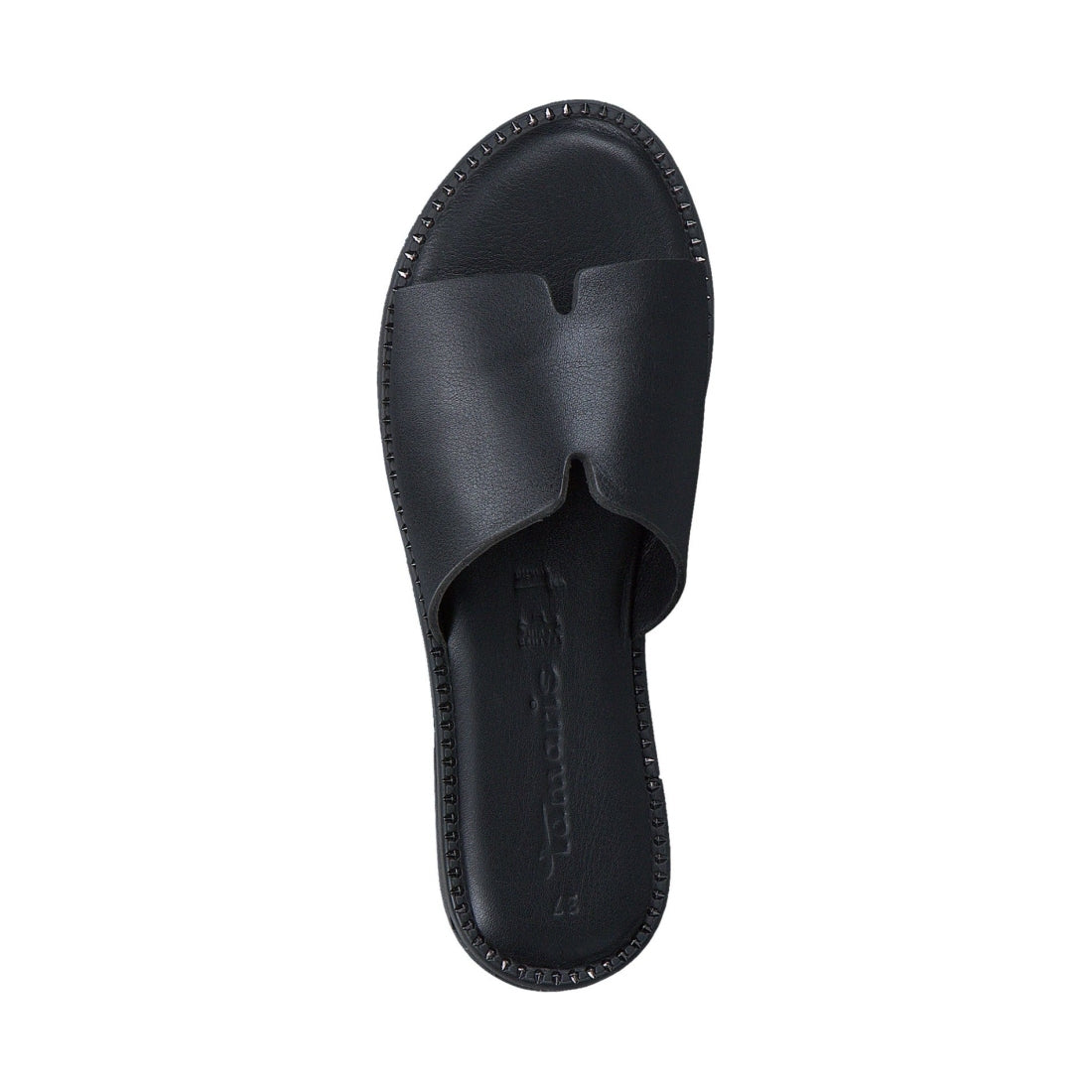 Tamaris womens black casual open slippers | Vilbury London