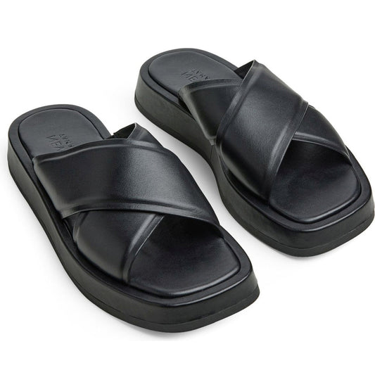 Tamaris womens black casual open slippers | Vilbury London