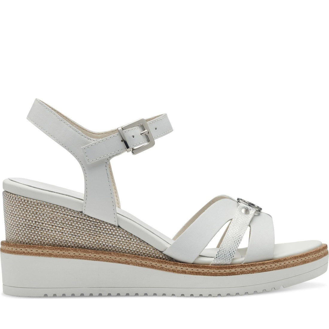 Tamaris womens white casual open sandals | Vilbury London