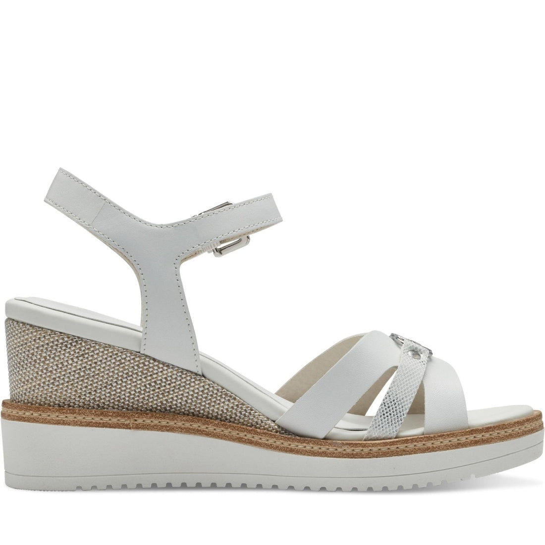 Tamaris womens white casual open sandals | Vilbury London