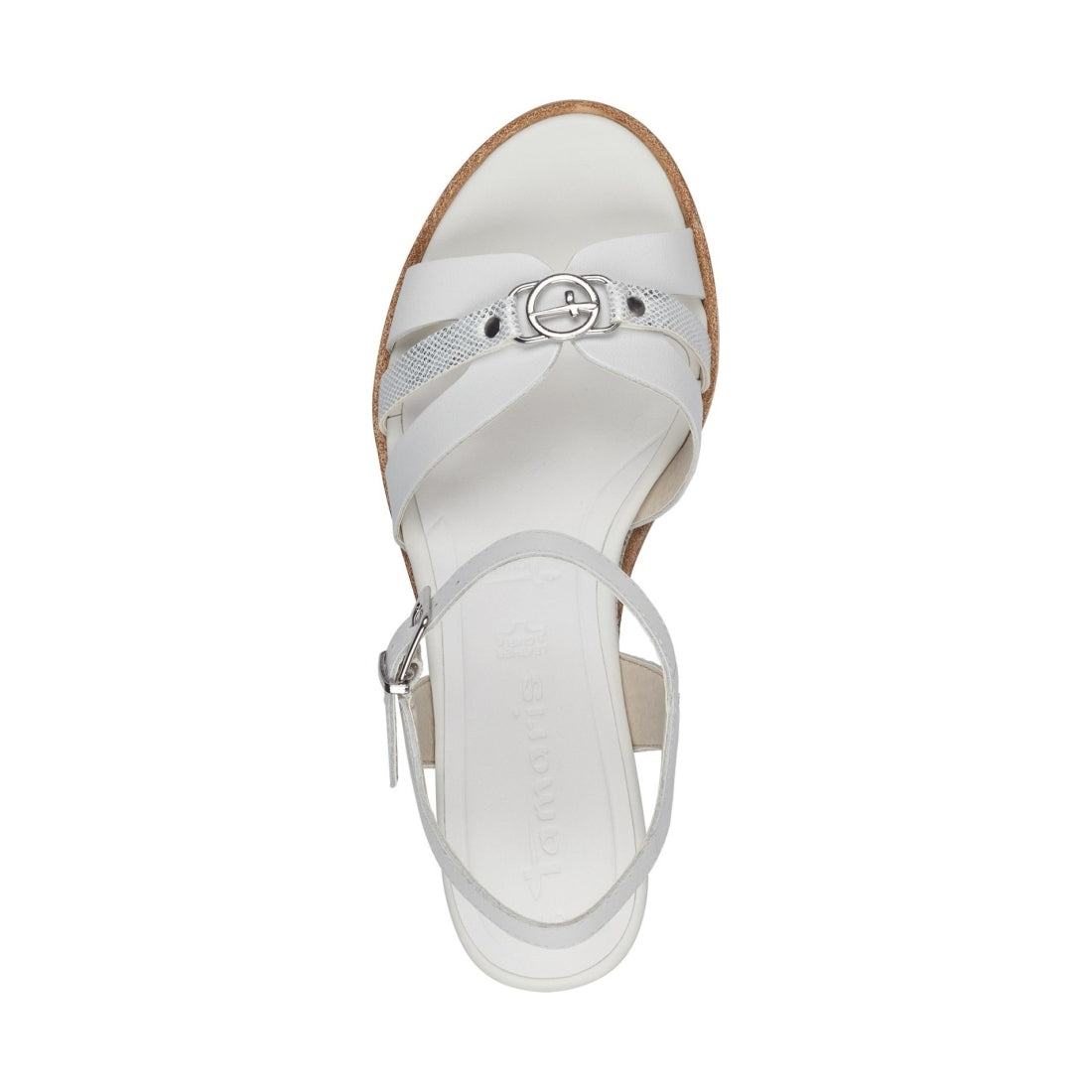 Tamaris womens white casual open sandals | Vilbury London