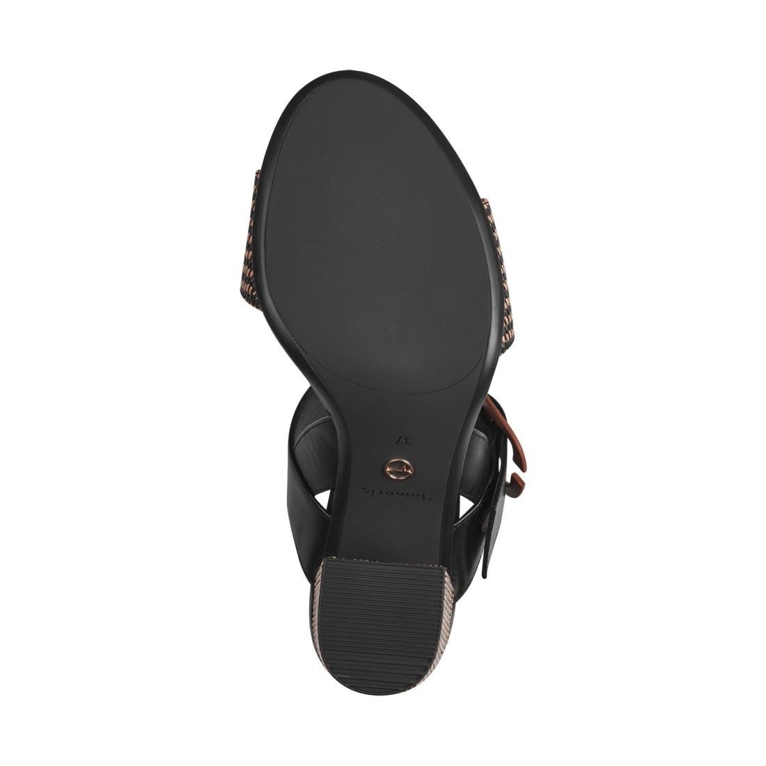 Tamaris womens black comb casual open sandals | Vilbury London