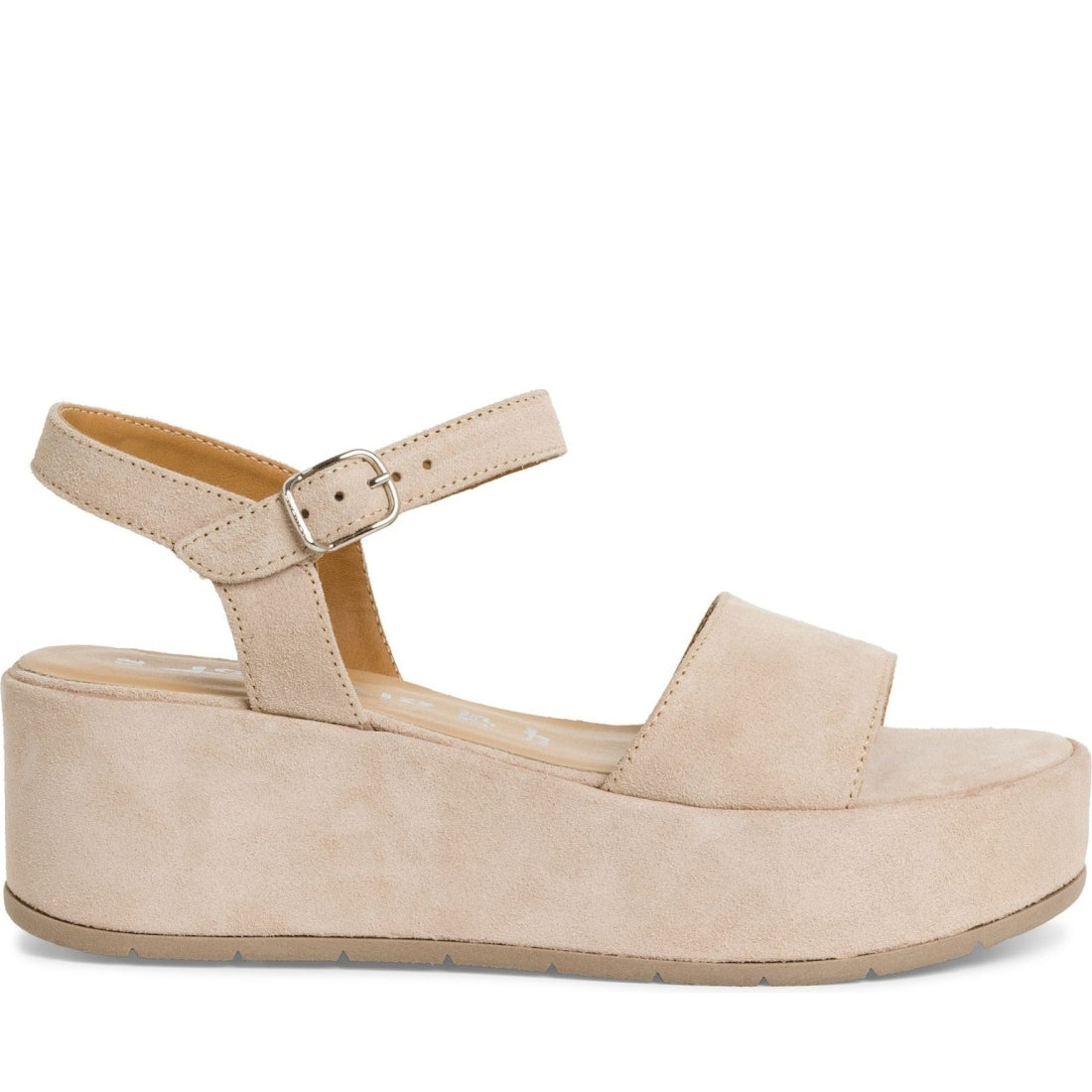 Tamaris womens ivory suede casual open sandals | Vilbury London