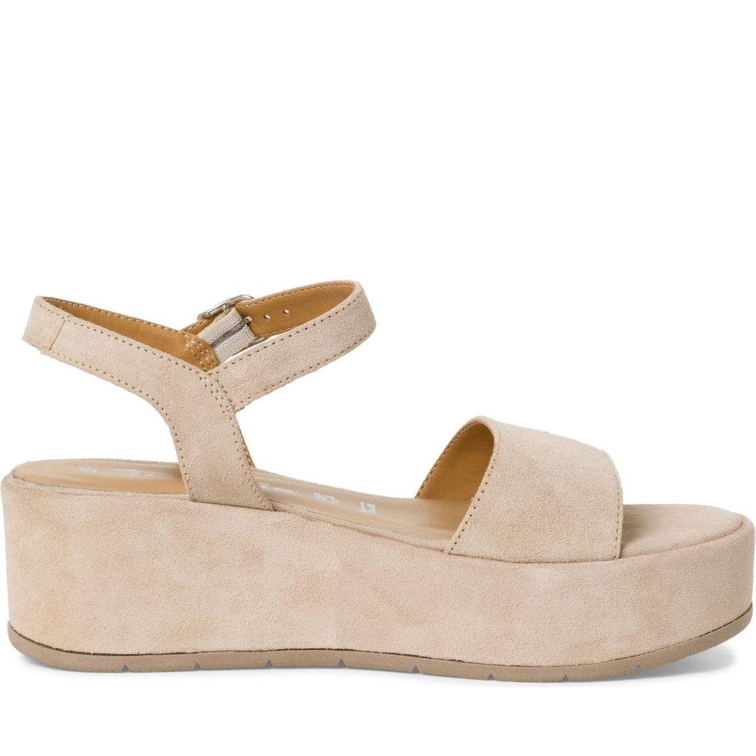 Tamaris womens ivory suede casual open sandals | Vilbury London