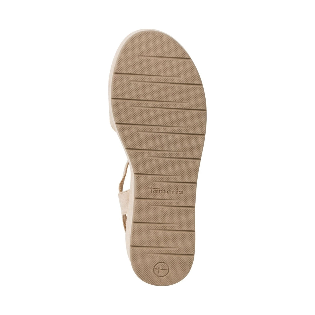 Tamaris womens ivory suede casual open sandals | Vilbury London