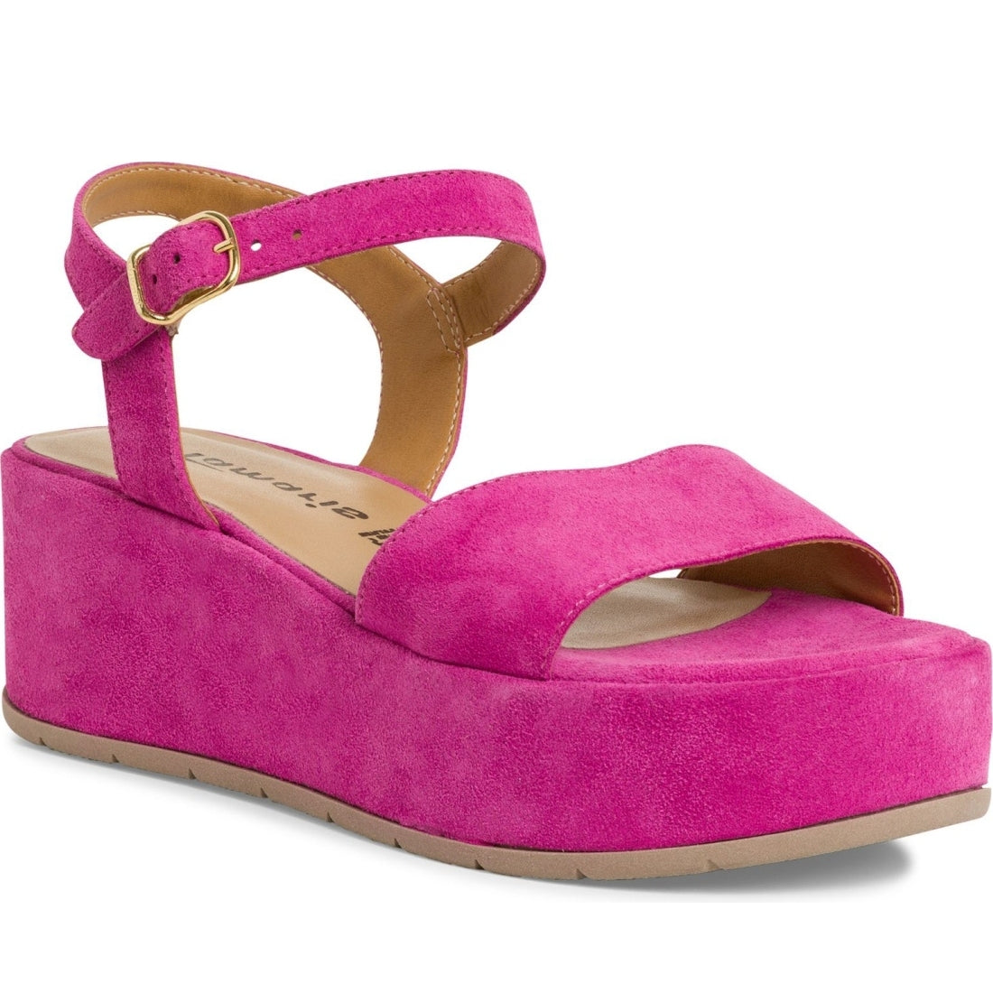 Tamaris womens pink suede casual open sandals | Vilbury London