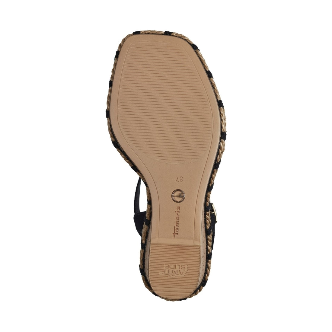 Tamaris womens black casual open sandals | Vilbury London