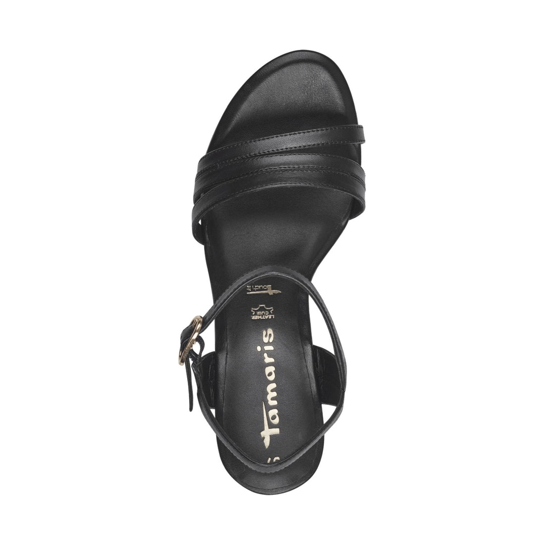 Tamaris womens black casual open sandals | Vilbury London