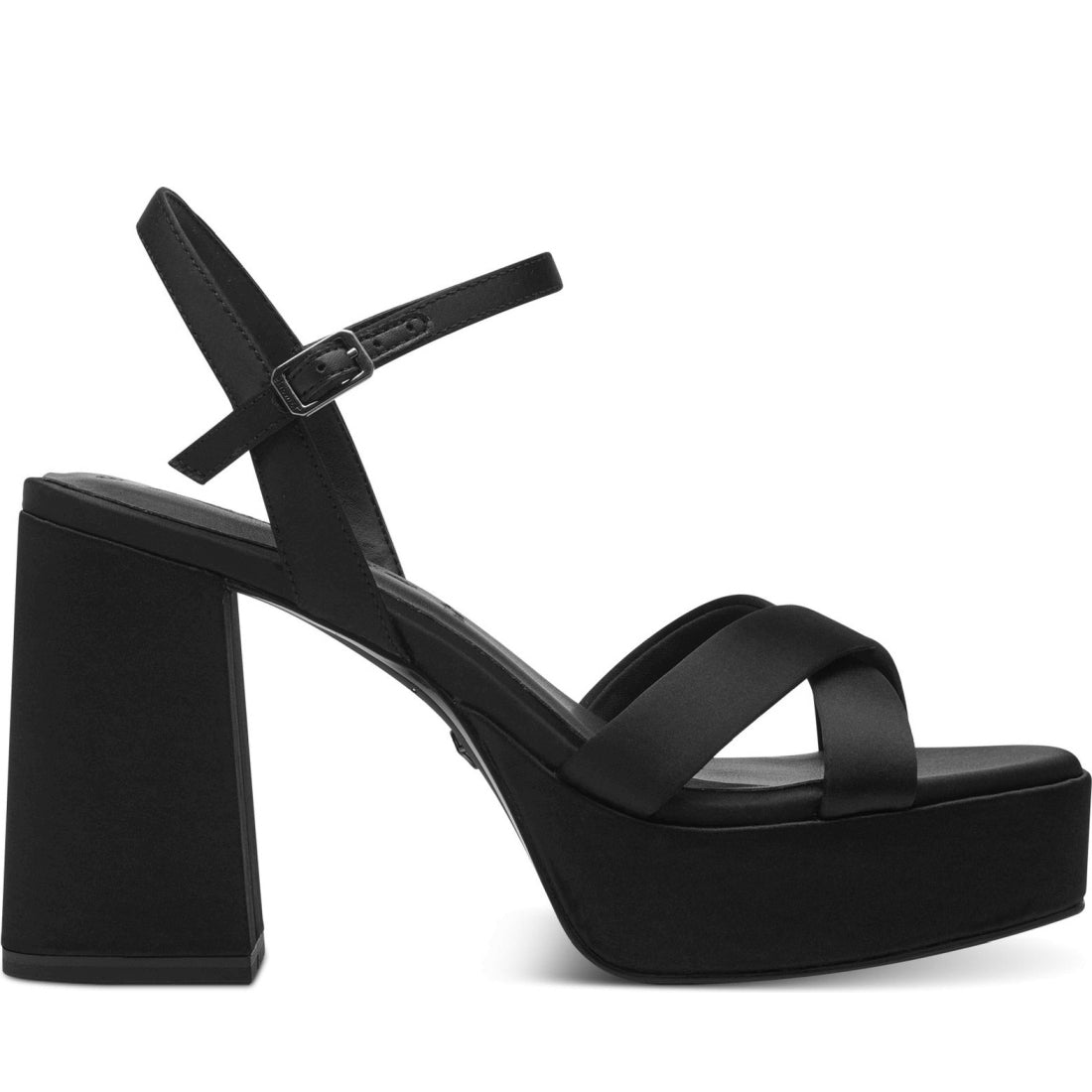 Tamaris womens black elegant open sandals | Vilbury London