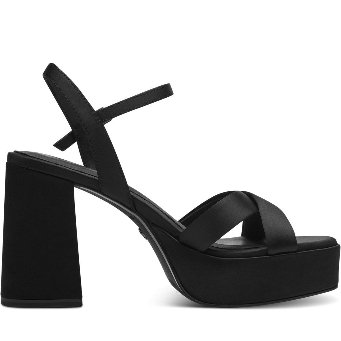 Tamaris womens black elegant open sandals | Vilbury London