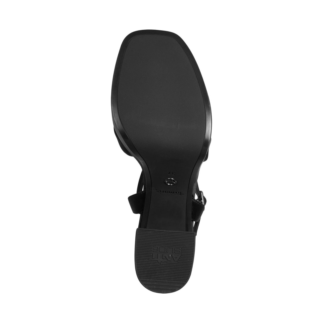 Tamaris womens black elegant open sandals | Vilbury London