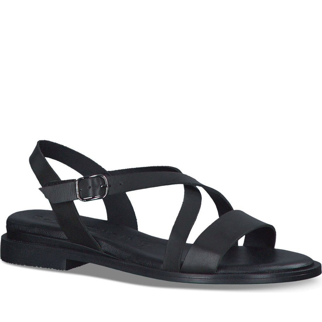 Tamaris womens black casual open sandals | Vilbury London