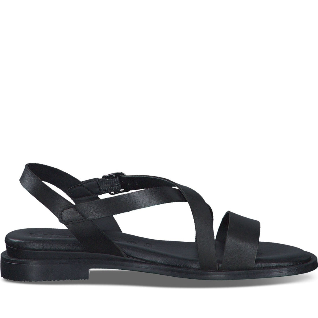 Tamaris womens black casual open sandals | Vilbury London