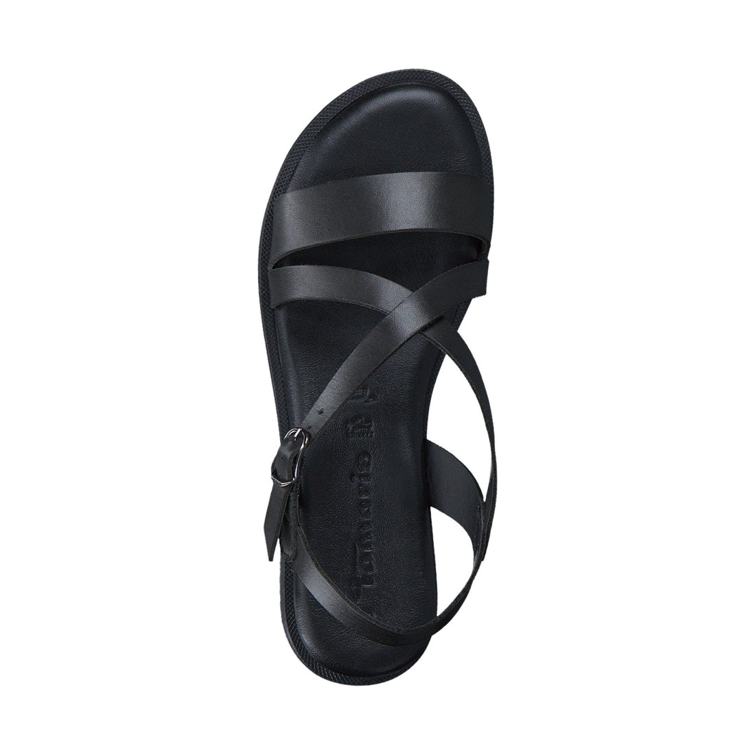 Tamaris womens black casual open sandals | Vilbury London