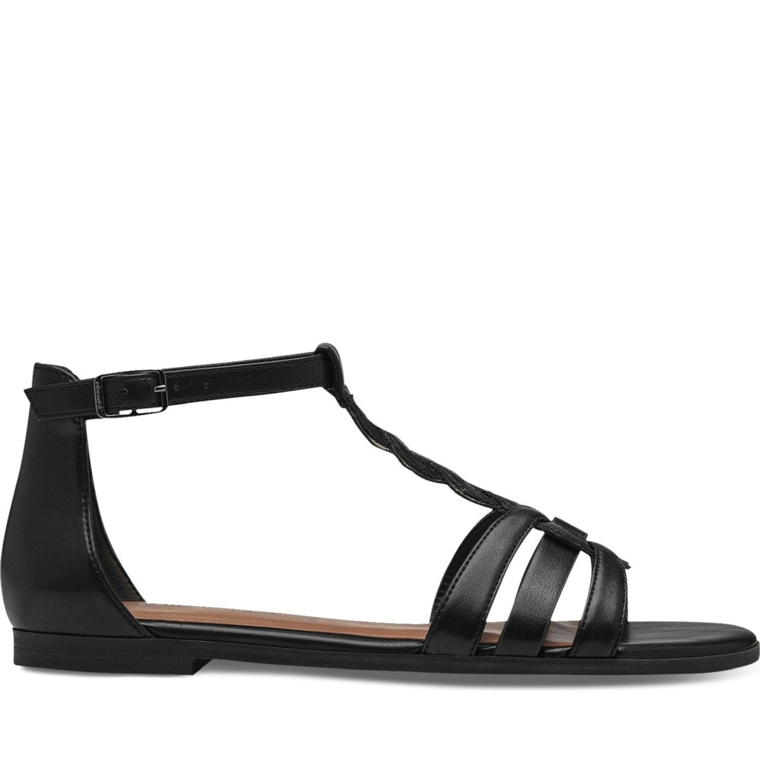 Tamaris womens black casual open sandals | Vilbury London