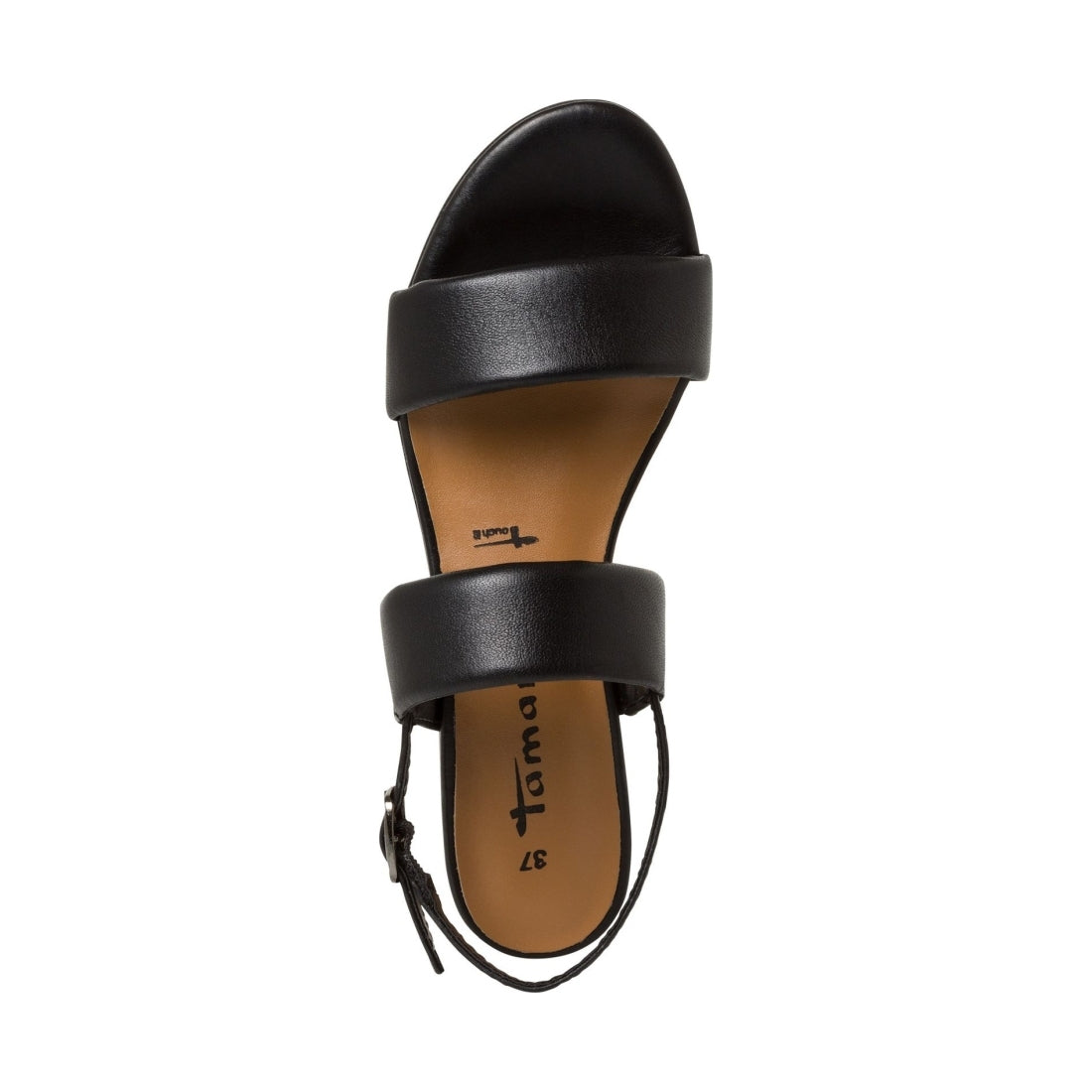 Tamaris womens black casual open sandals | Vilbury London