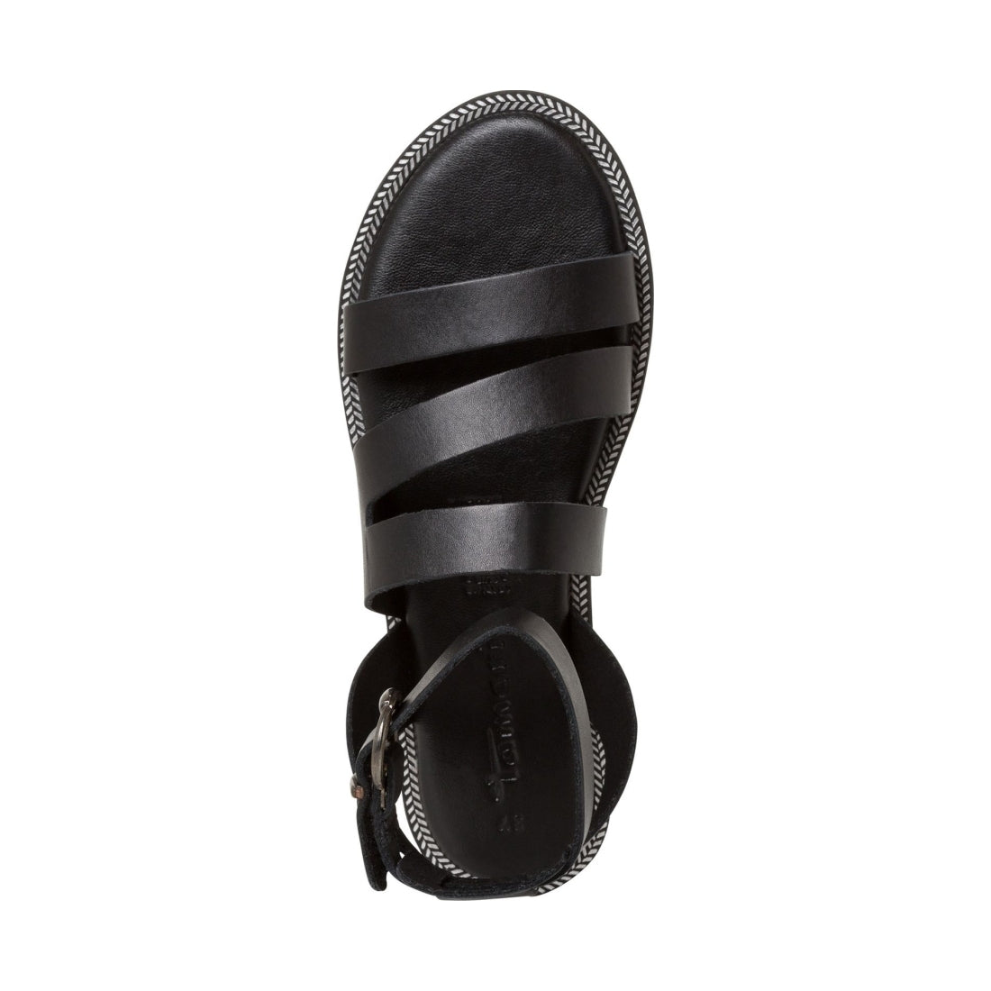 Tamaris womens black casual open sandals | Vilbury London