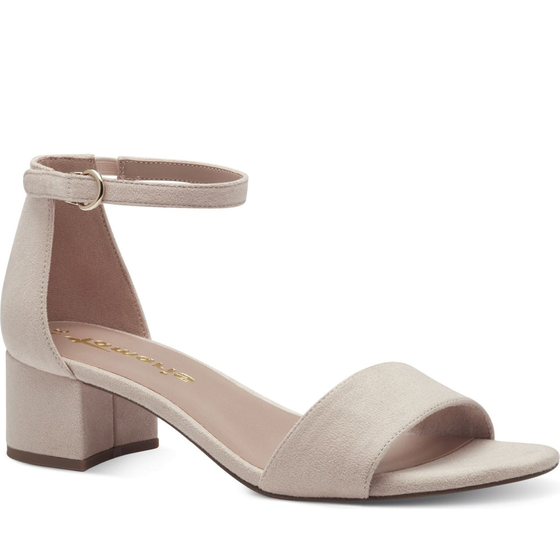 Tamaris womens nude casual part-open sandals | Vilbury London