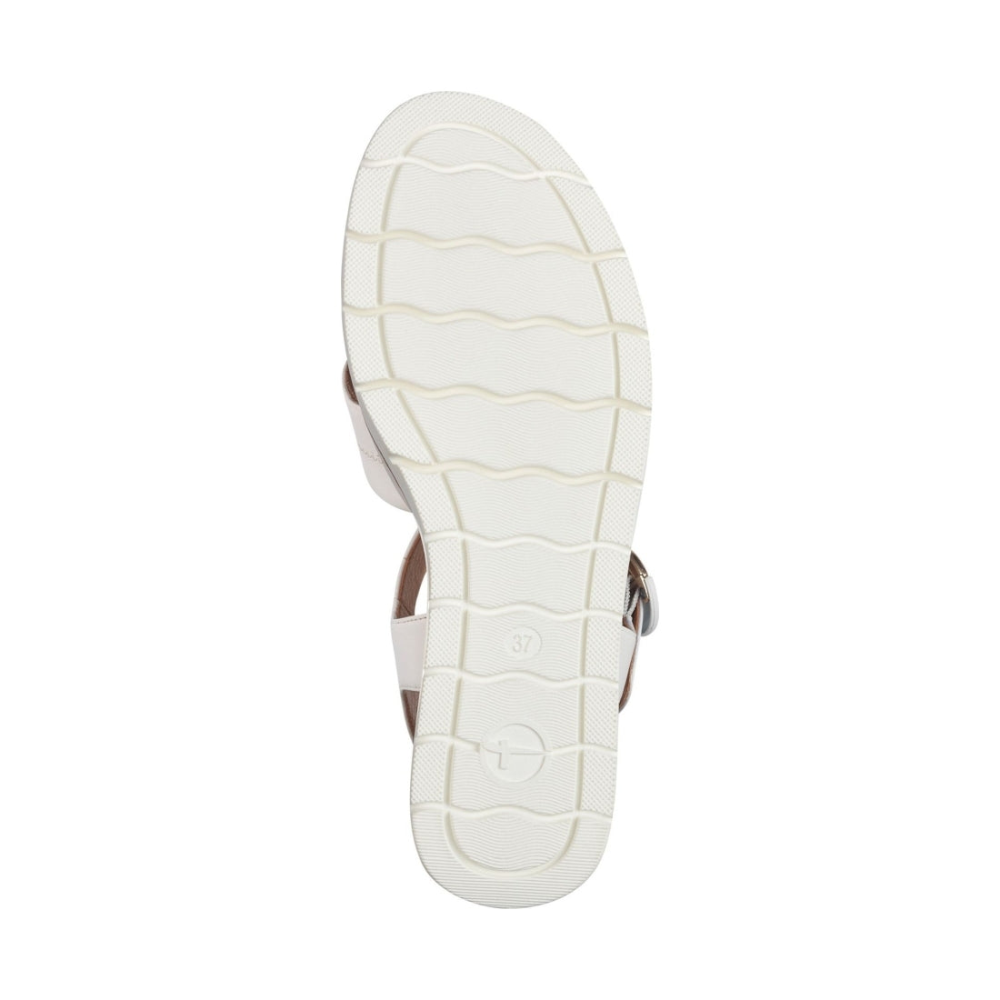 Tamaris womens white leather casual open sandals | Vilbury London