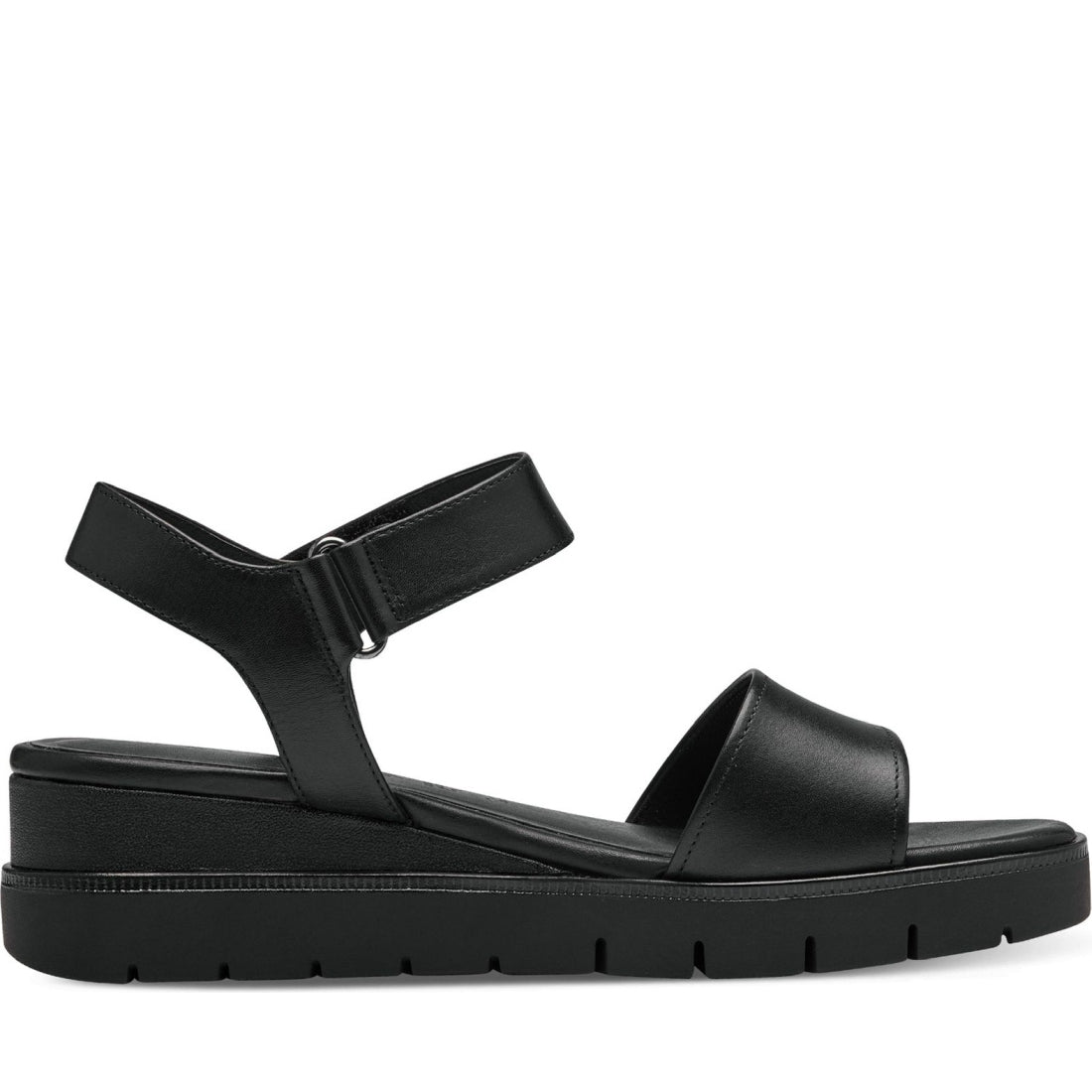 Tamaris womens black casual open sandals | Vilbury London