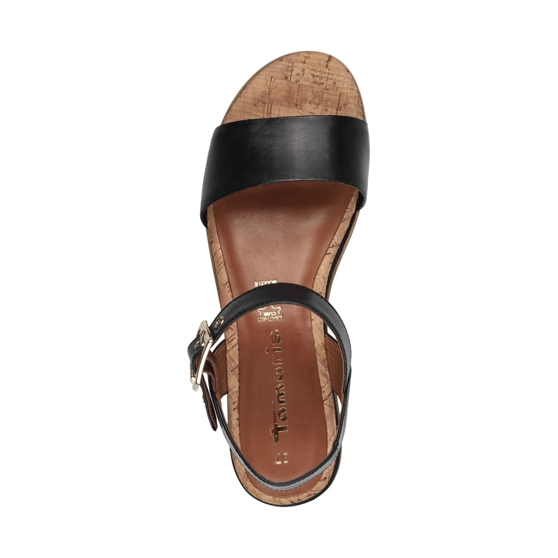 Tamaris womens black casual open sandals | Vilbury London