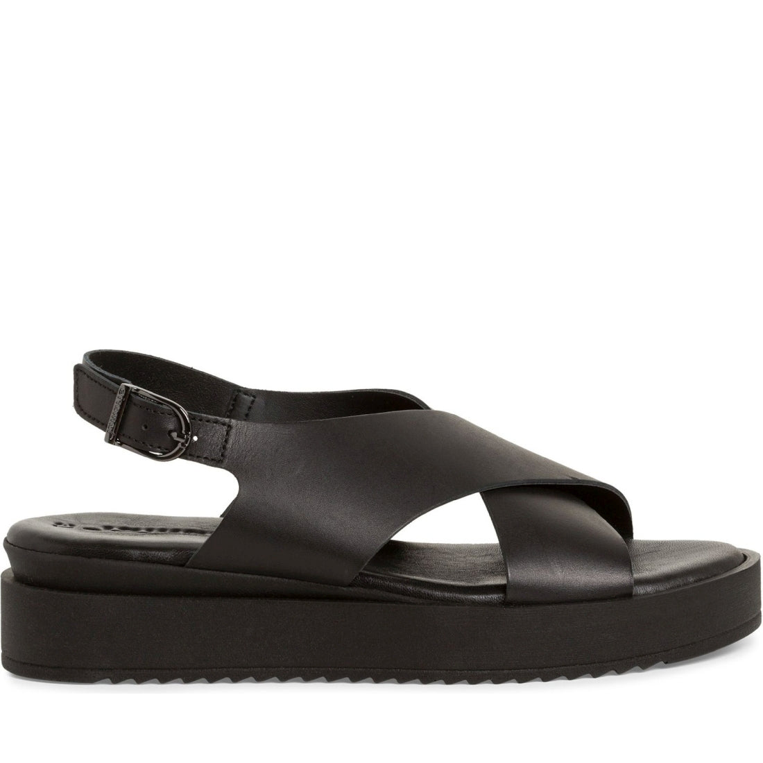 Tamaris womens black casual open sandals | Vilbury London