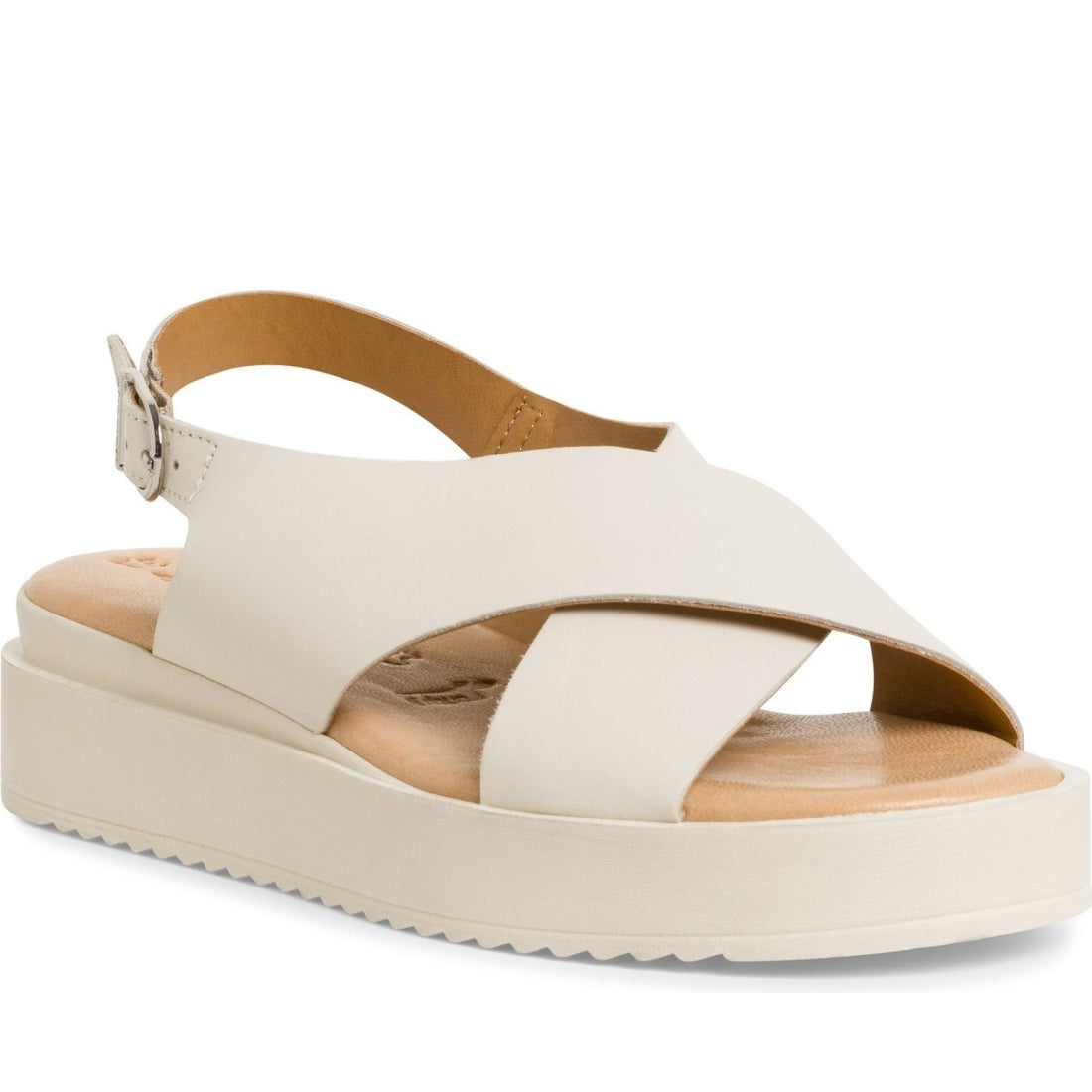 Tamaris womens ivory casual open sandals | Vilbury London