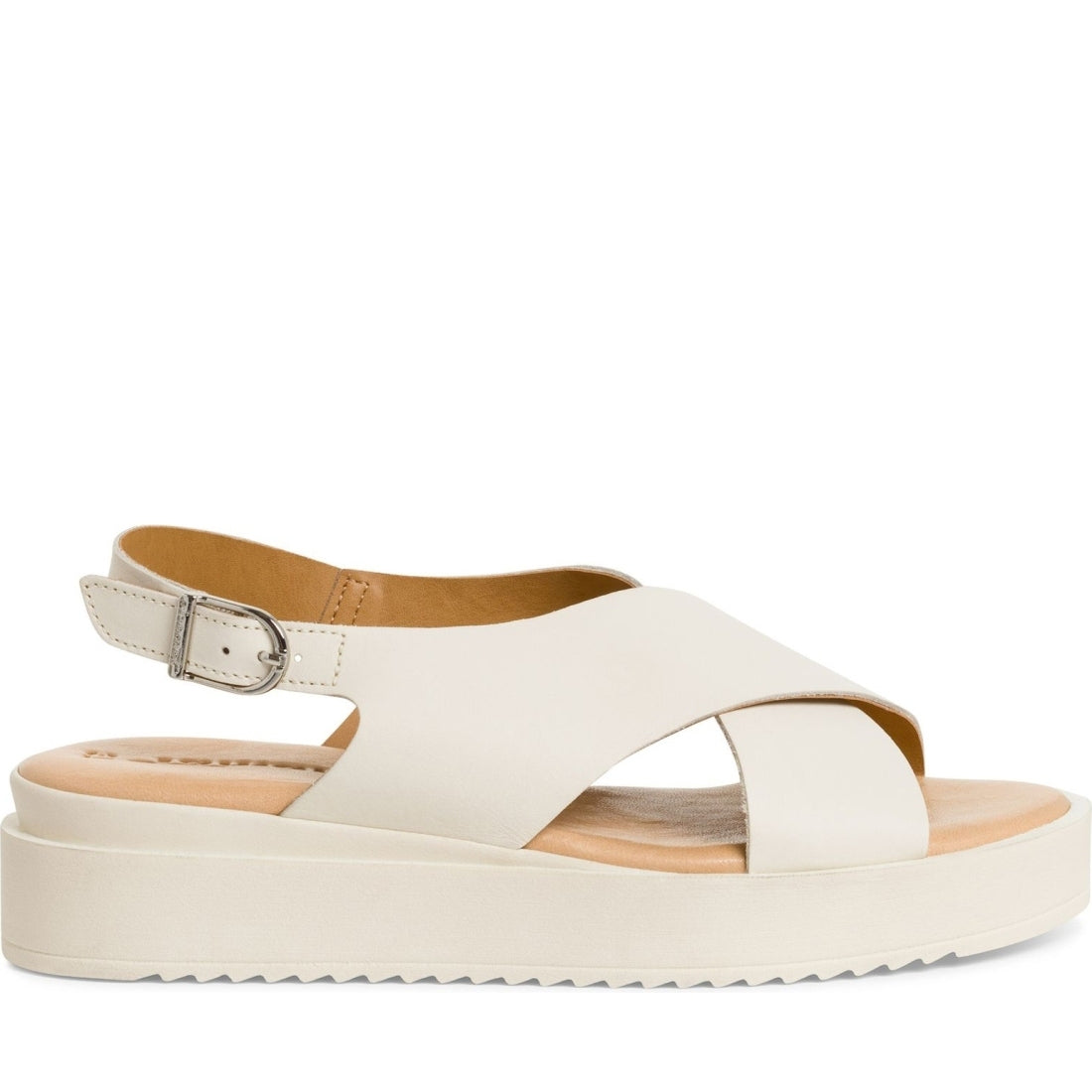 Tamaris womens ivory casual open sandals | Vilbury London