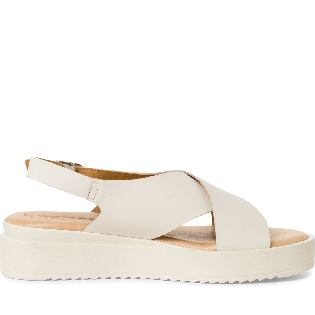 Tamaris womens ivory casual open sandals | Vilbury London