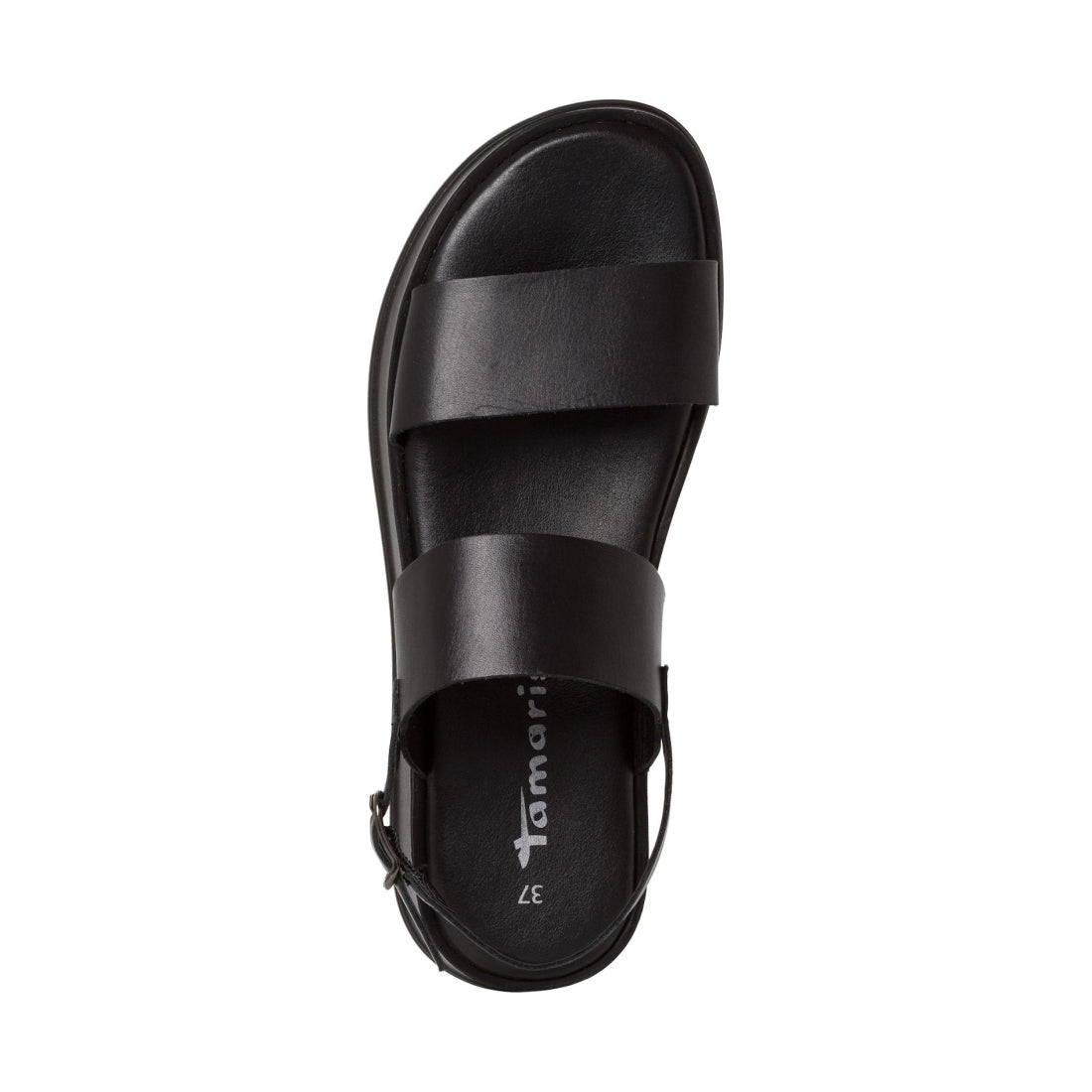 Tamaris womens black casual open sandals | Vilbury London