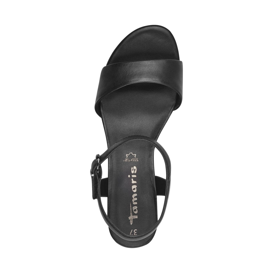 Tamaris womens black casual open sandals | Vilbury London