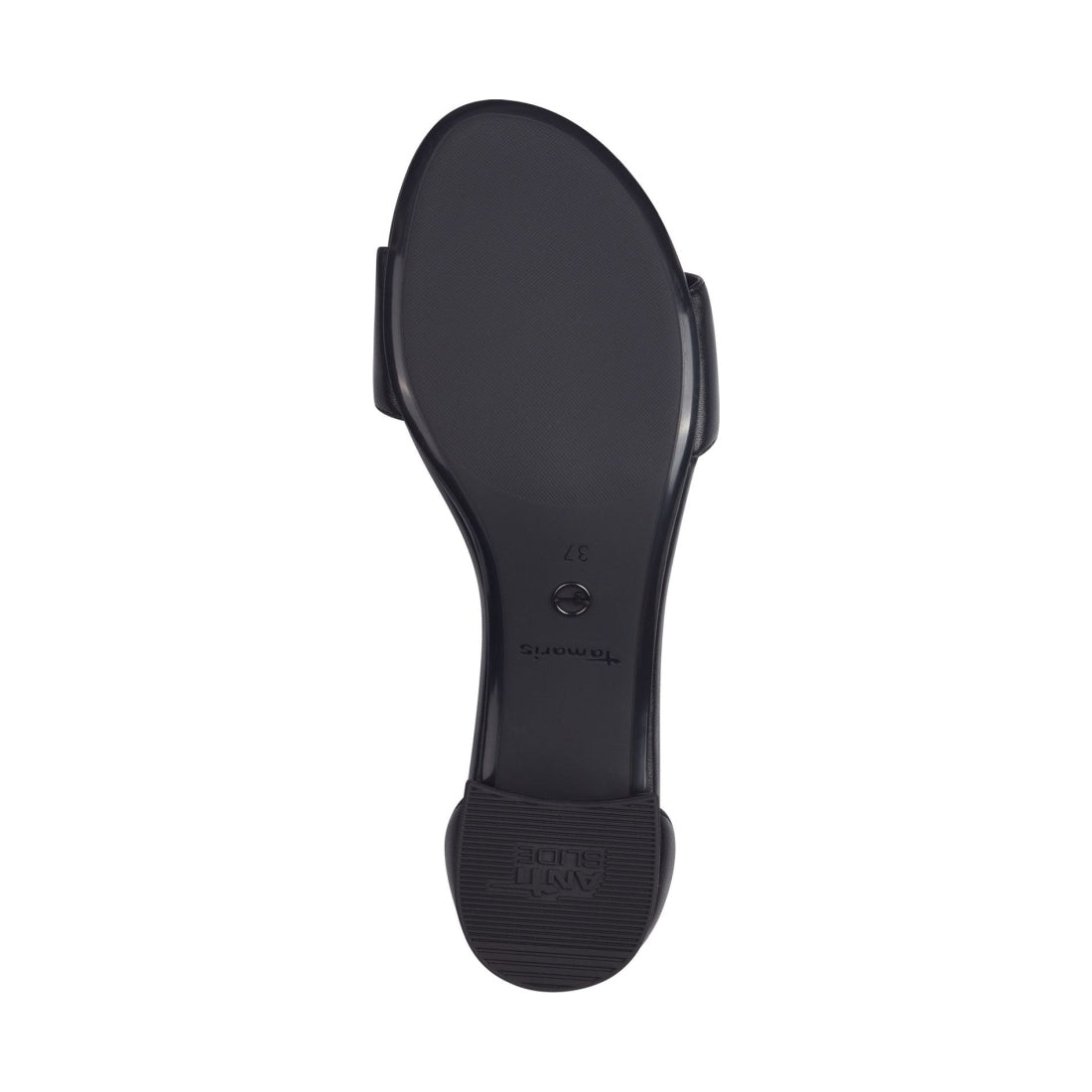 Tamaris womens black matt casual part-open sandals | Vilbury London