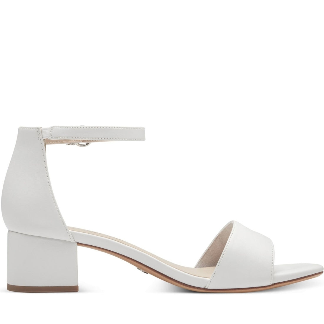 Tamaris womens white matt casual part-open sandals | Vilbury London