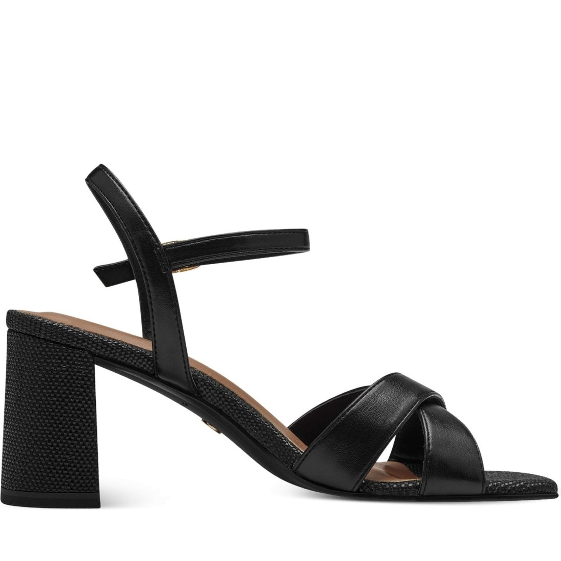 Tamaris womens black elegant open sandals | Vilbury London